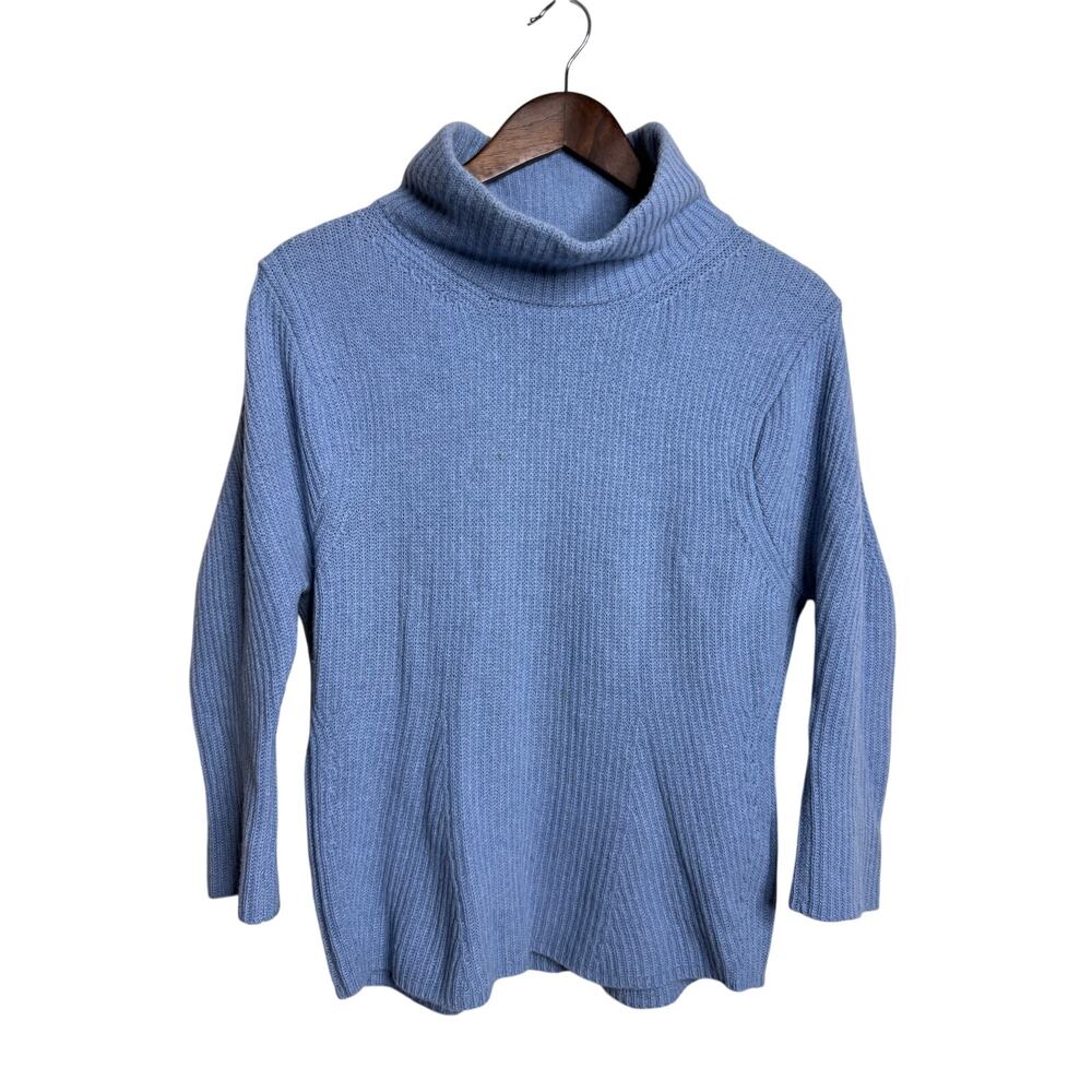 G. Label Goop 100% Merino Wool Sculptural Ribbed Turtleneck Sweater M FLAWED